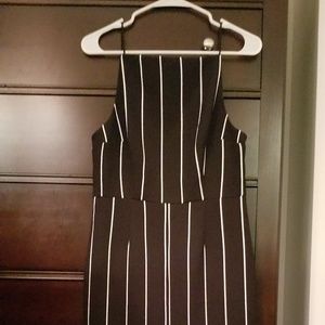 NWOT Keepsake black w/ white stripes dress